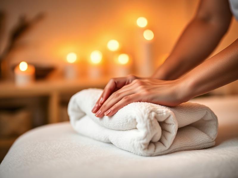 Detalhe de uma sessão de massagem